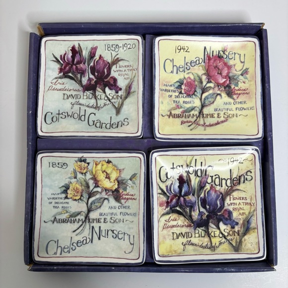 MWW 4” Mini Plate Set English Garden Flowers - Picture 2 of 9